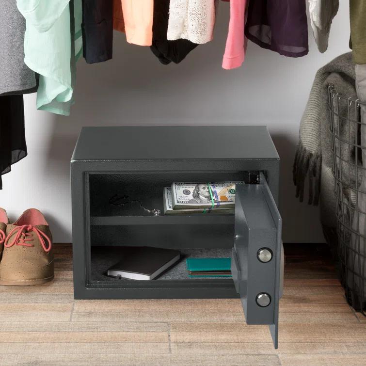 Stalwart Stalwart Electronic Safe - Digital Biometric Fingerprint Lock Box with 2 Override Keys