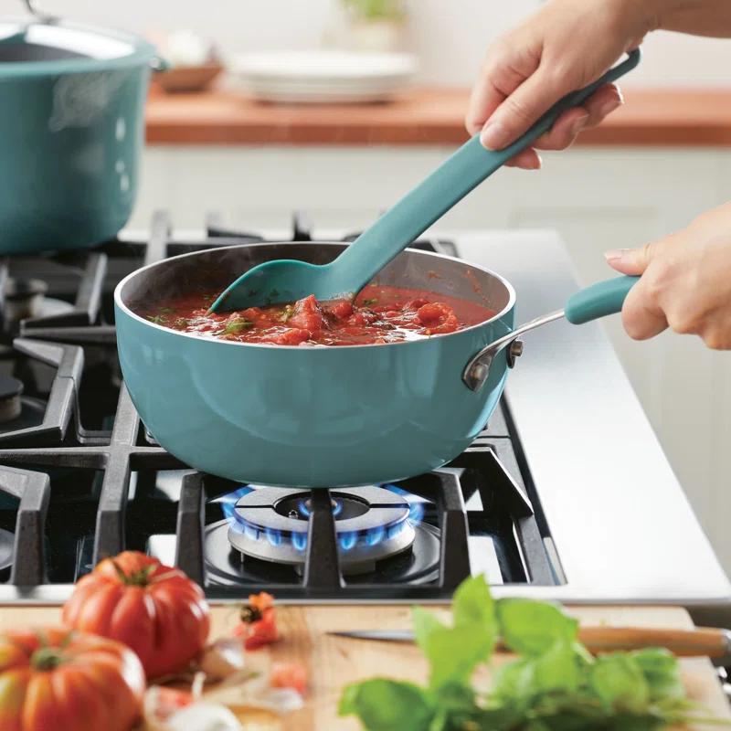 Agave Blue Aluminum Nonstick 3-Quart Saucier Pan