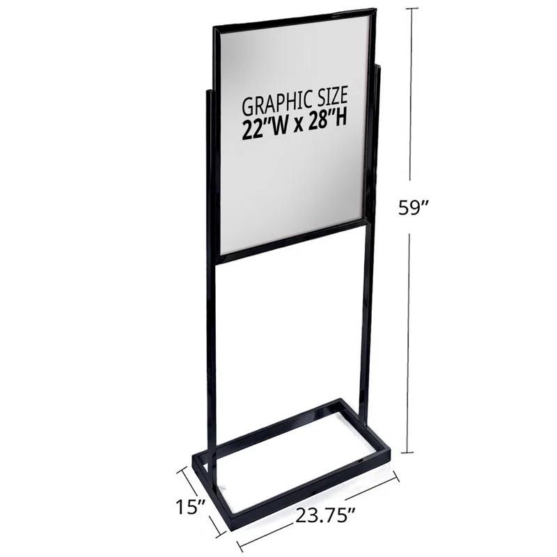 Azar Displays Black Poster Floor Stand 22"W x 28"H on Wide Base