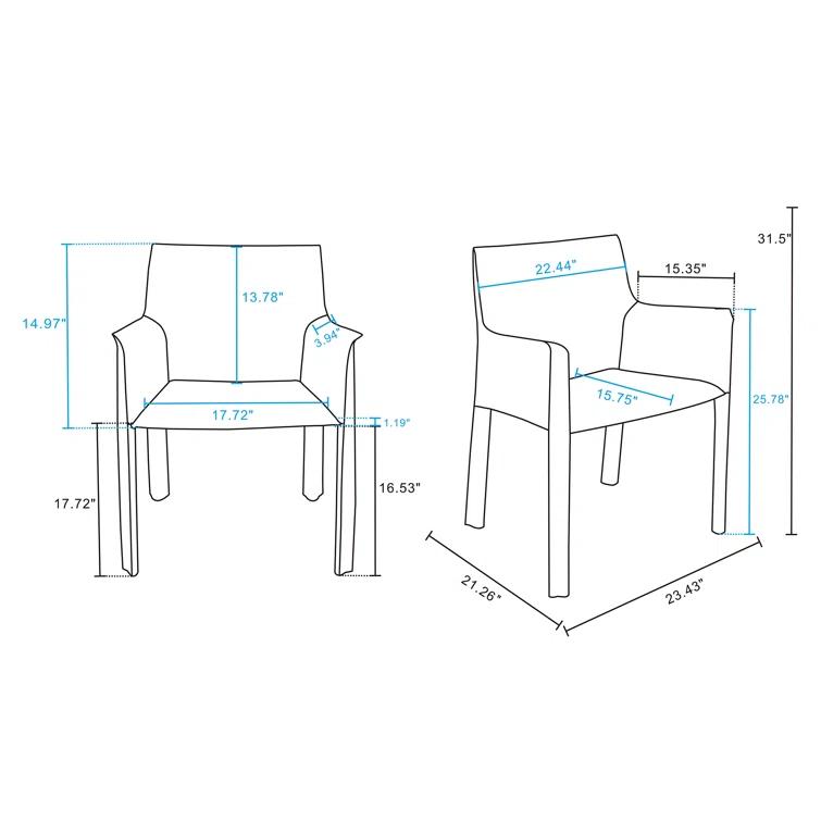 Latitude Run® Vogue Vegan Leather Upholstered Metal Dining Arm Chair