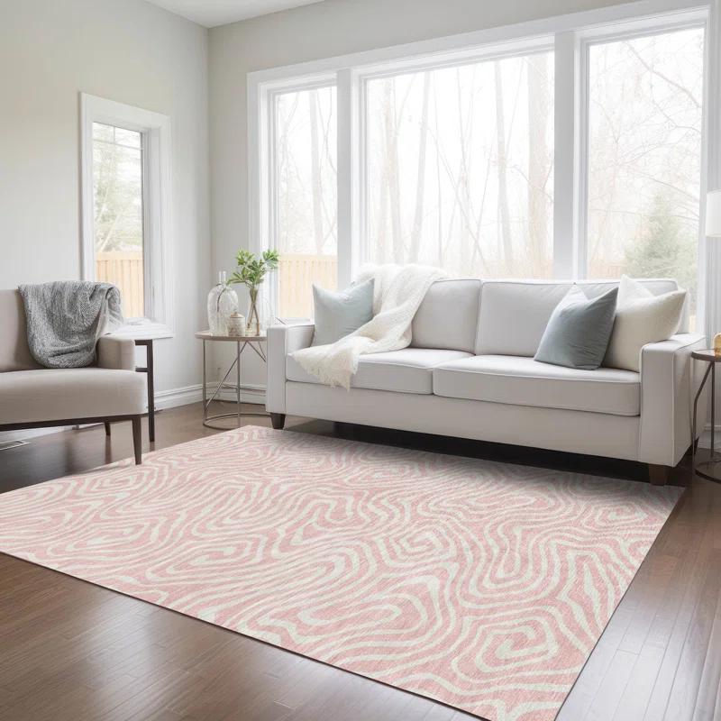 Machine Washable Indoor/Outdoor Chayden ACN1020 Pink 8' x 10' Rug