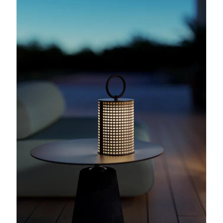 Bronze Lacquered Resin Portable Outdoor LED Floor Lamp