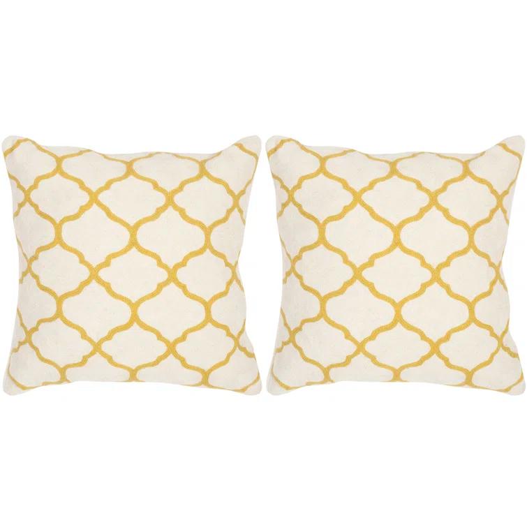 Safavieh Geometric Feather Reversible Throw Pillow (Set of 2)