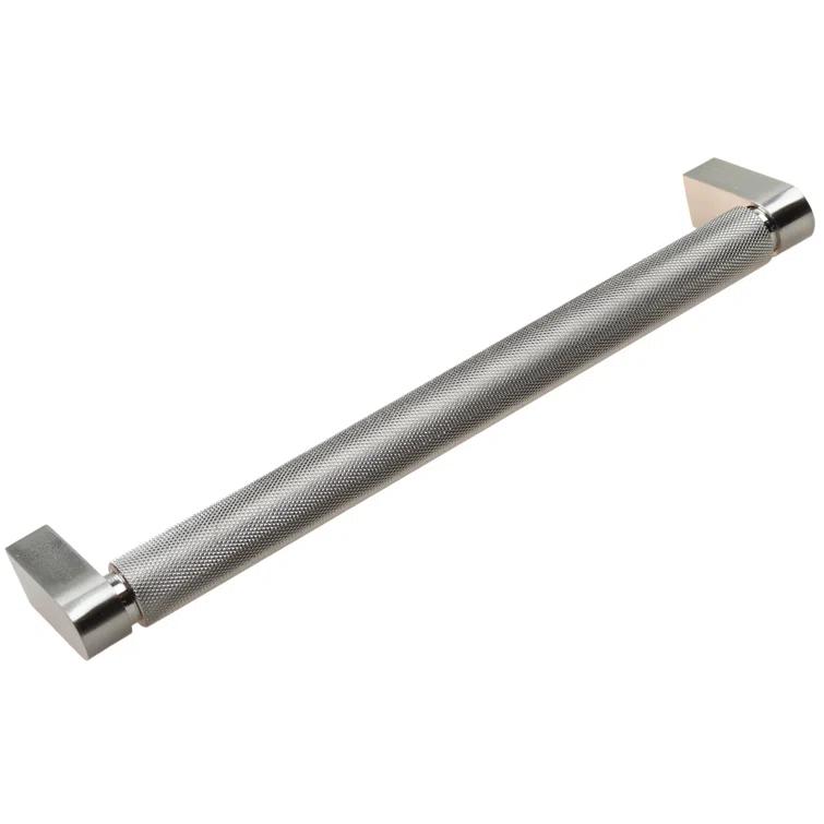 6.25-inch Brushed Nickel Knurled Bar Pull with Mounting Hardware