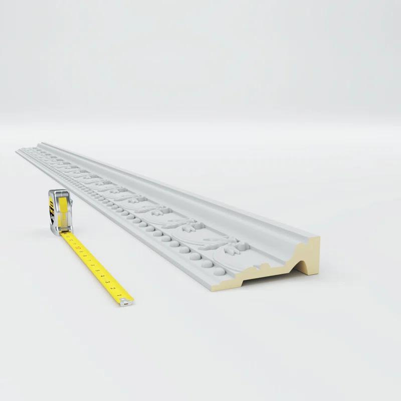 Ekena Millwork 6 1/4"H x 2"P x 94 1/2"L Federal Swag & Bow Chair Rail Moulding