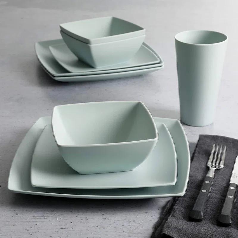 Gibson Home 16 Piece Melamine Dinnerware Set, Service for 4