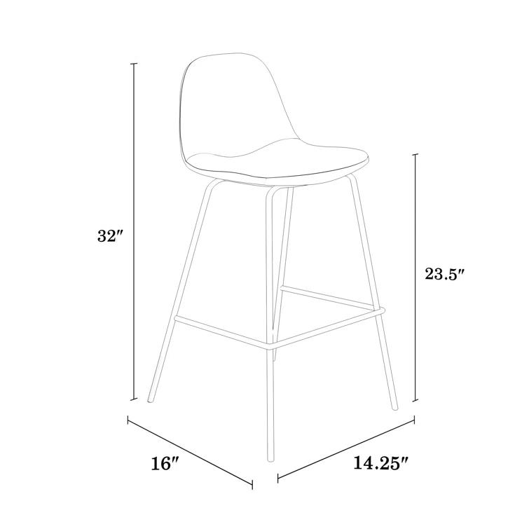 Kody Vegan Leather Bar & Counter Stool (Set of 2)