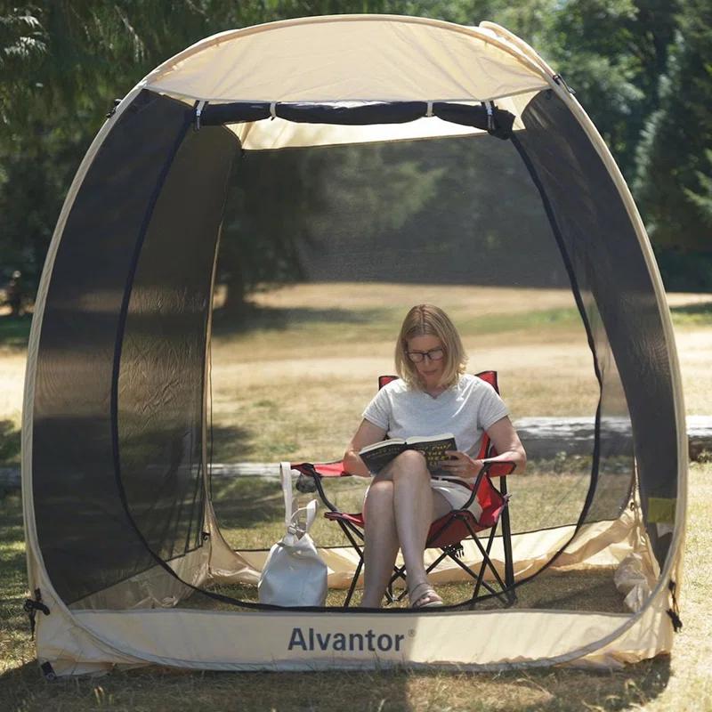 EighteenTek Fiberglass Patio Gazebo Pop Up with Screen Room Tents
