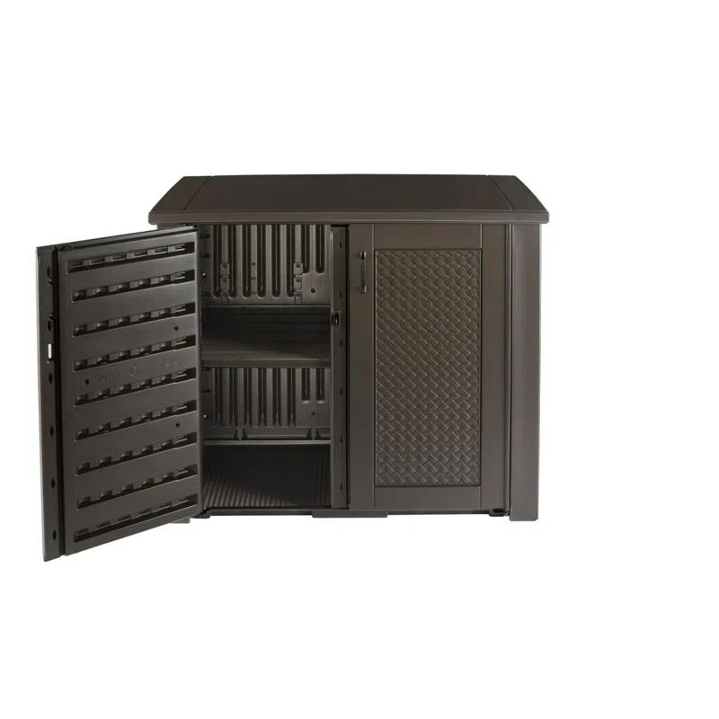 CG INTERNATIONAL TRADING 123 Gallon Water Resistant Lockable Deck Box in Brown | Wayfair