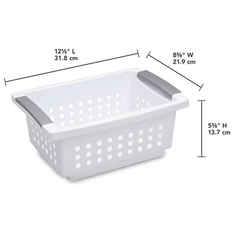 Sterilite Sterilite Small Stacking Basket, Stack Storage Bins, Organize Closets, Pantry, Bathroom or Classroom (Set of 8)
