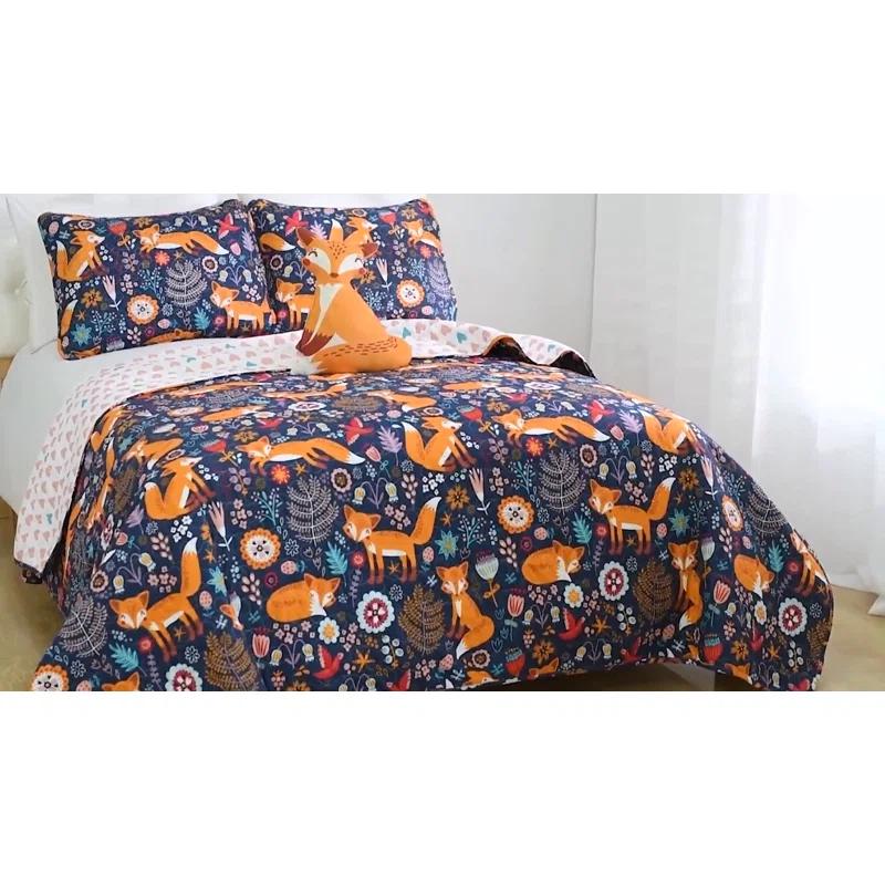 Lush Decor Microfiber Reversible Traditional 4 Piece Quilt Set