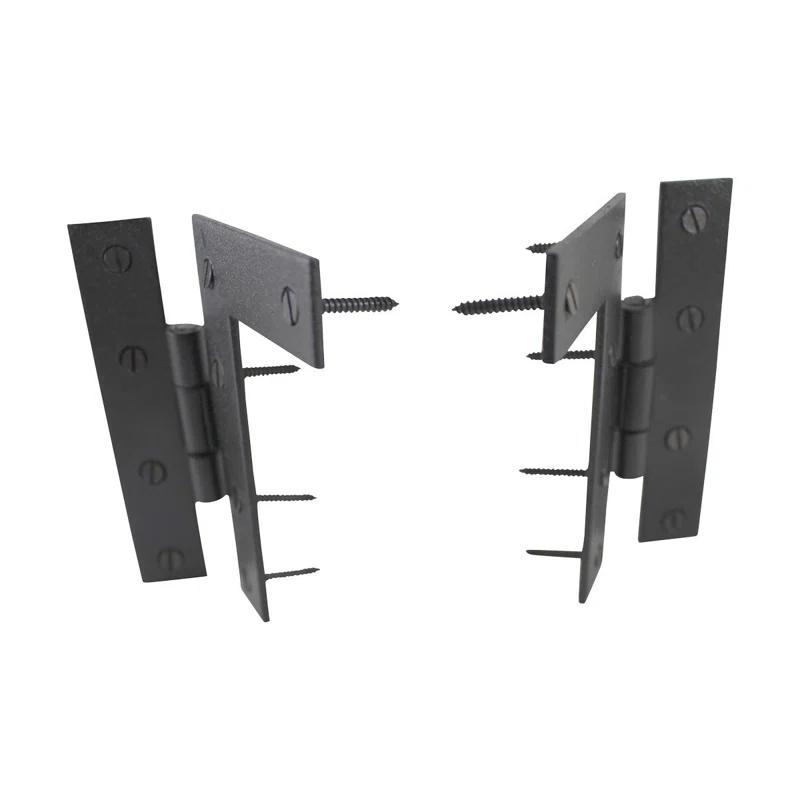 The Renovators Supply Inc. Pair Flush H-L Wrought Iron Cabinet Hinge Surface Mount Hinge