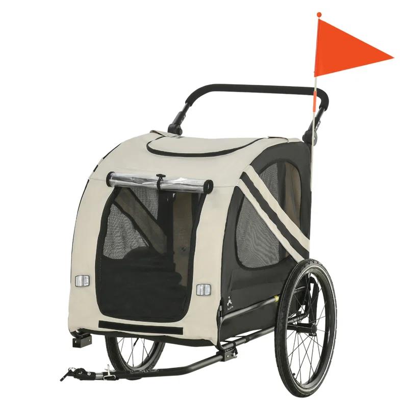 Aosom Foldable Pet Jogger Stroller with Detachable Carrier