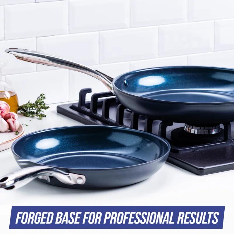 Blue Diamond Hard Anodized Nonstick 2pc Fry Pan Set, 10" & 12"