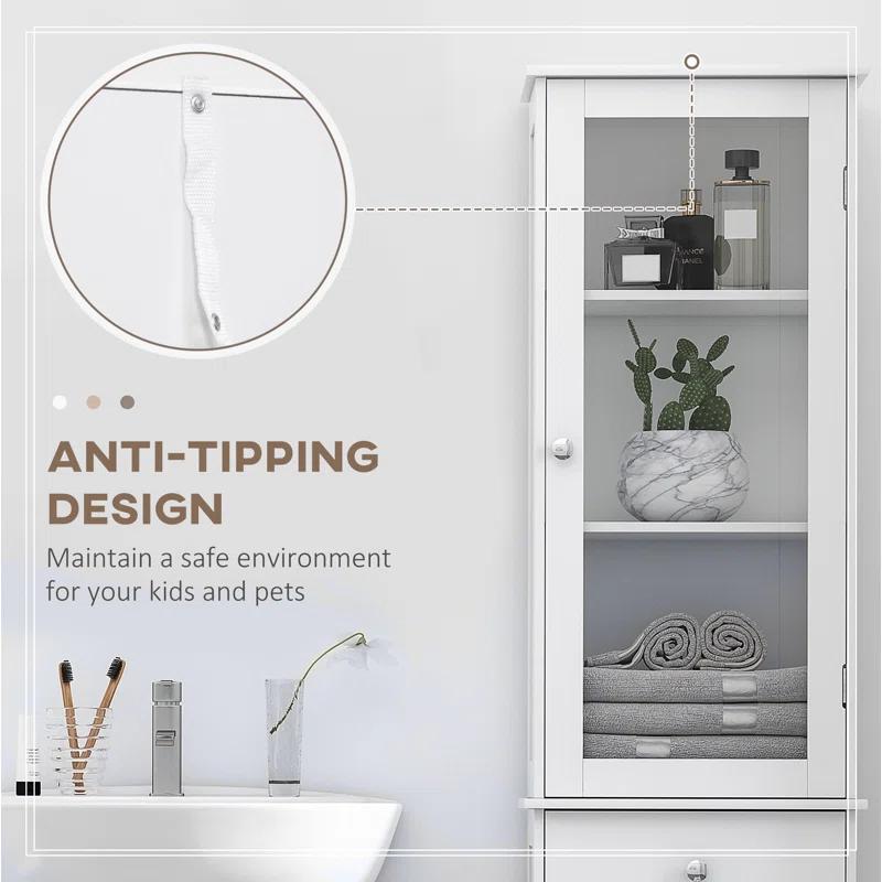 NRANTUM kleankin Slim Bathroom Storage Cabinet, Tall Bathroom Cabinet