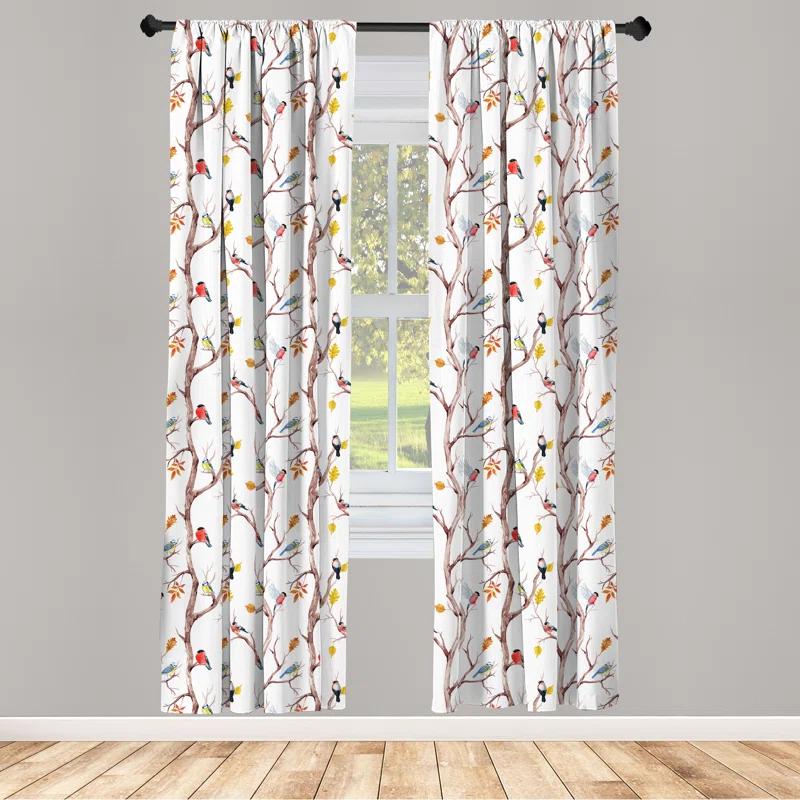 Ambesonne Microfiber Semi Sheer Curtain