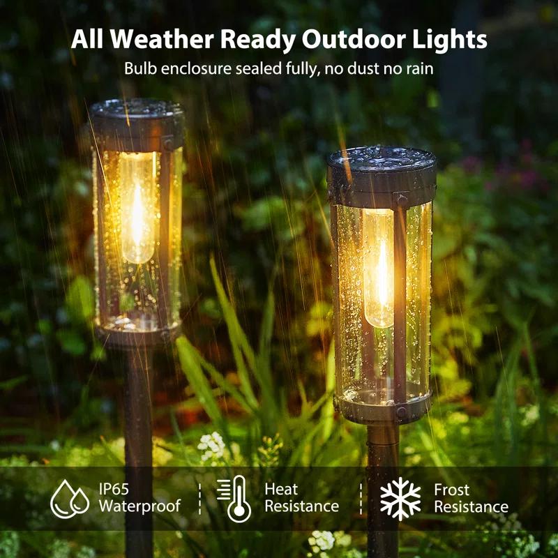 LETMY Solar Powered Integrated LED Pathway Light Pack (Set of 6)