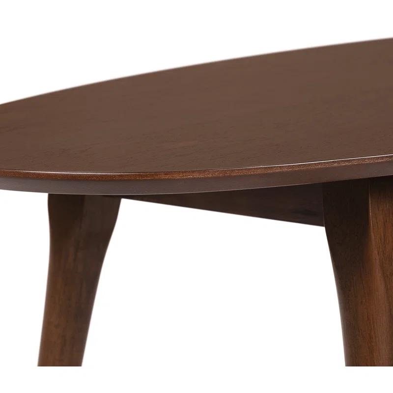 Elle Decor Clemintine Elle Decor Mid-Century Modern Oval Coffee Table with Brass Accents