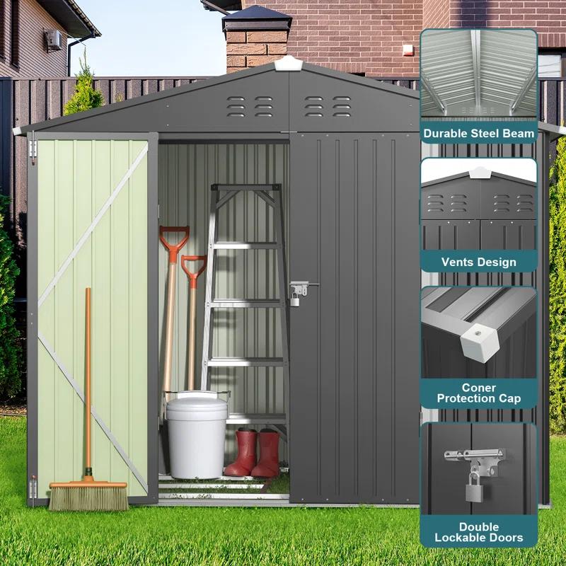Bealife 8 ft. W x 6 ft. D Outdoor Storage Shed