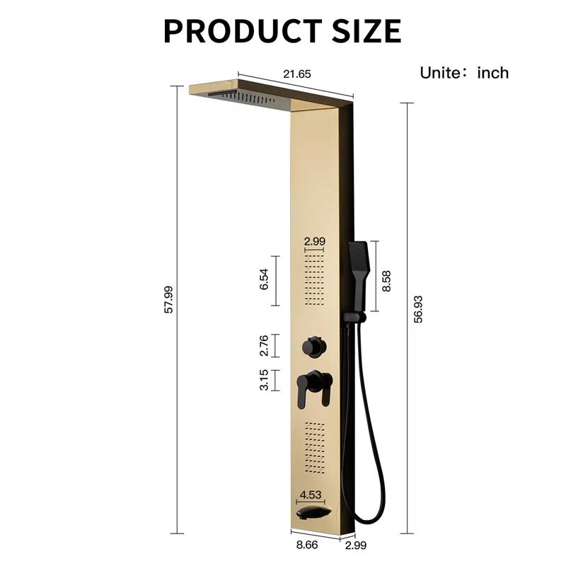 57.99'' Shower Panel with Fixed Shower Head