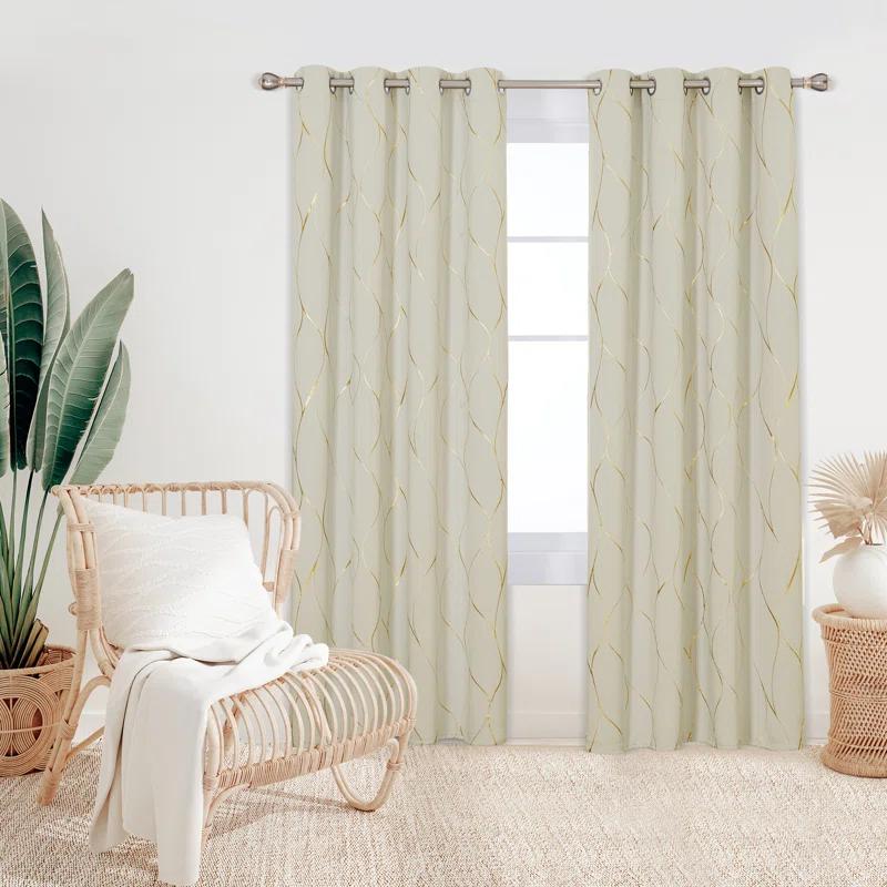 Everly Quinn Boulus Polyester Room Darkening Curtain Pair