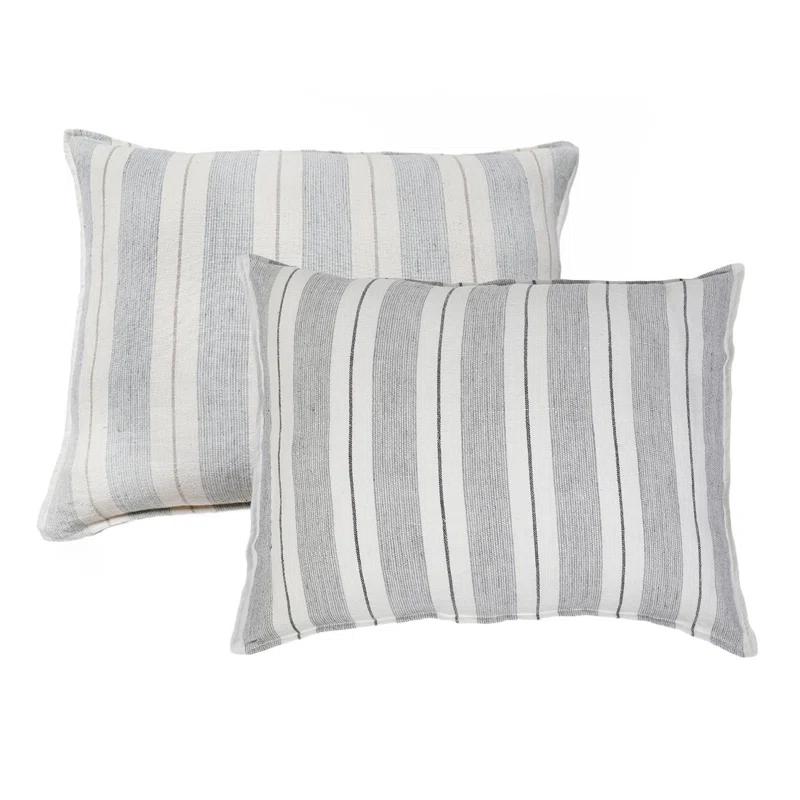 Laguna Linen Pillow by Pom Pom at Home - Charcoal / 20" x 20" / Down