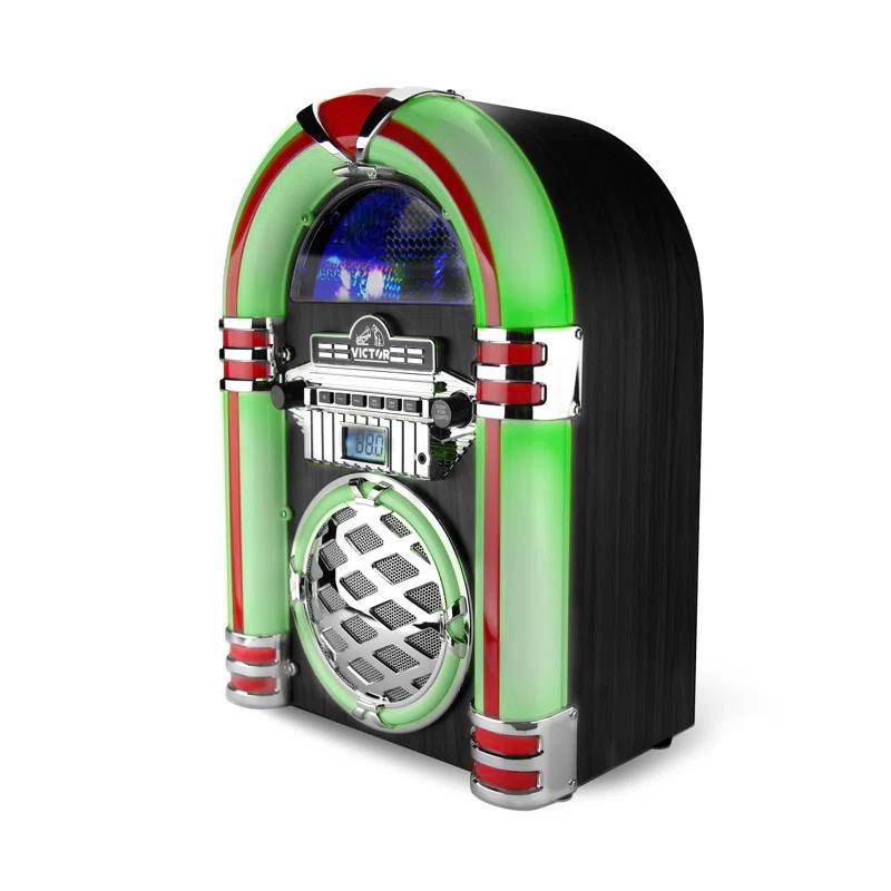 Victor Bluetooth Jukebox Speaker with FM Radio & Multicolor LED Lighting
