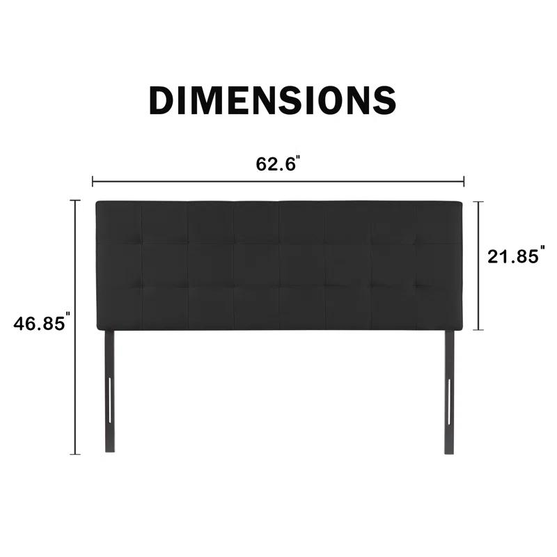 Latitude Run® Classic Tufted Adjustable Upholstered Queen Headboard in Linen Fabric, Metal Legs