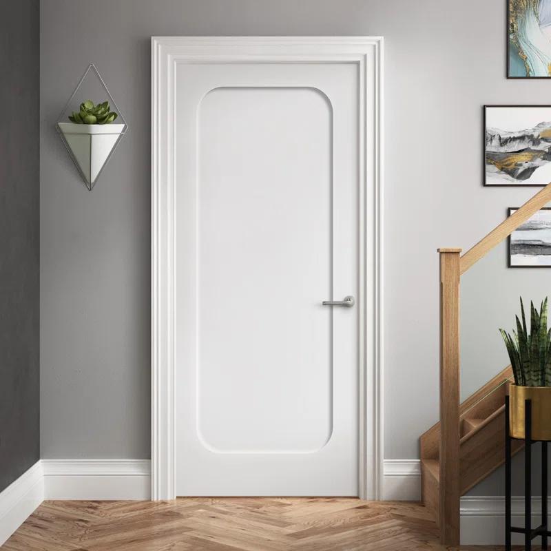 Calhome Curved 1 Panel Shaker Painted Smooth Composite Single Prehung Interior Door