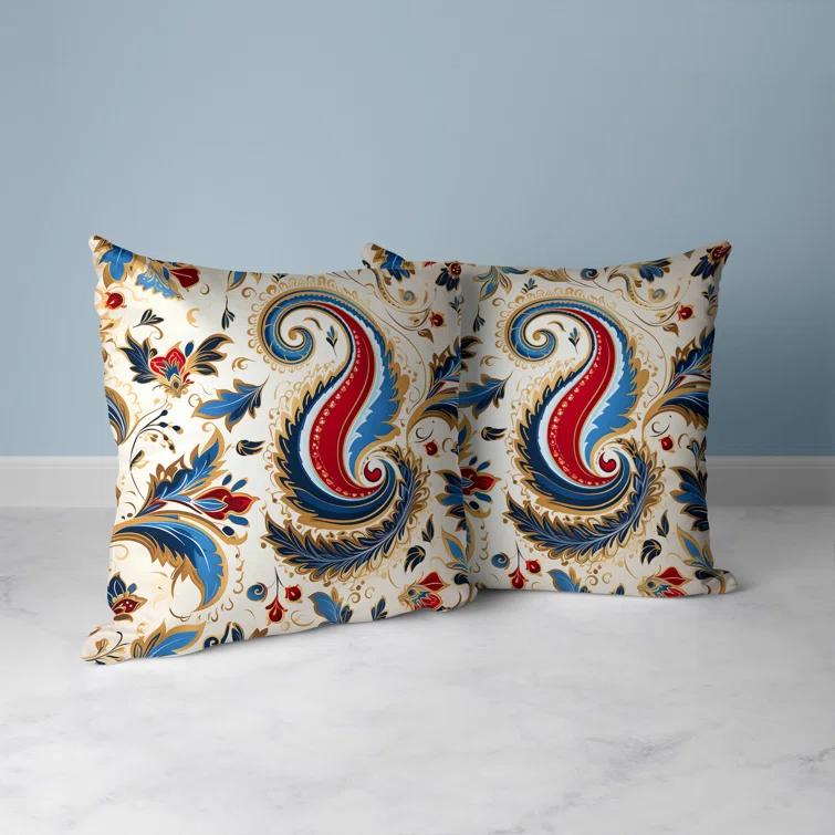 Amrita Sen Lavish Paisley Paisley Reversible Throw Pillow