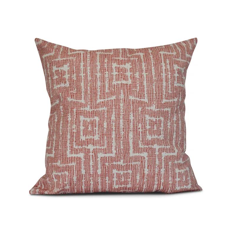 e by design Tropical Resort Geometric Indoor/Outdoor Reversible Throw Pillow