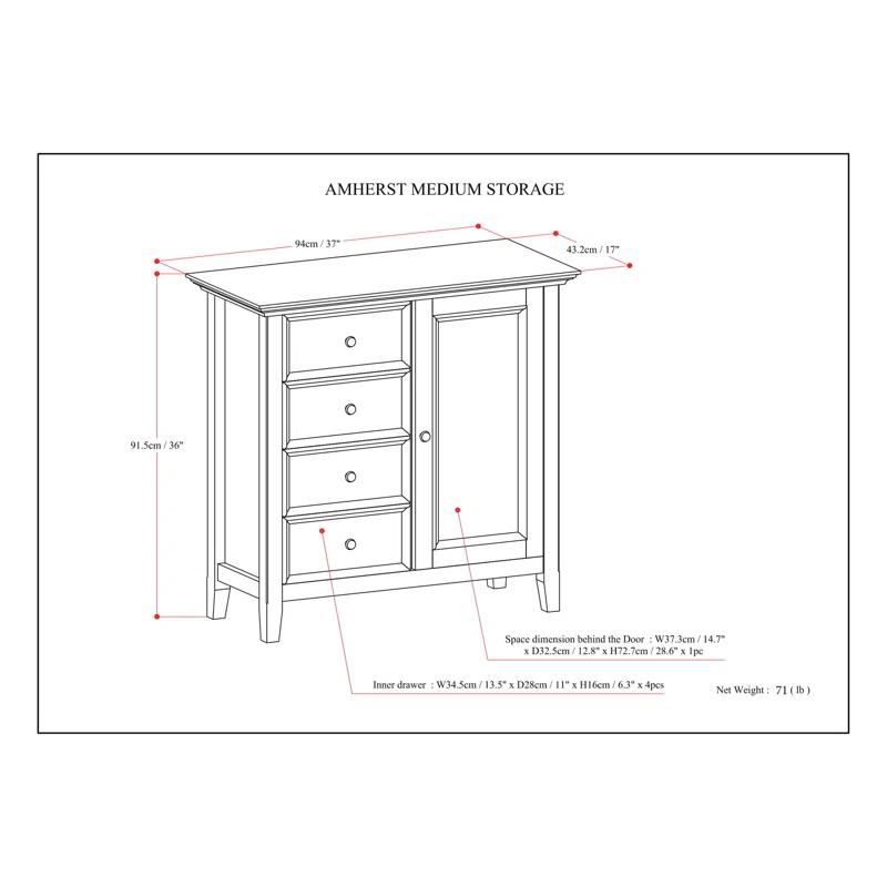 Simpli Home Amherst Solid Wood Accent Cabinet