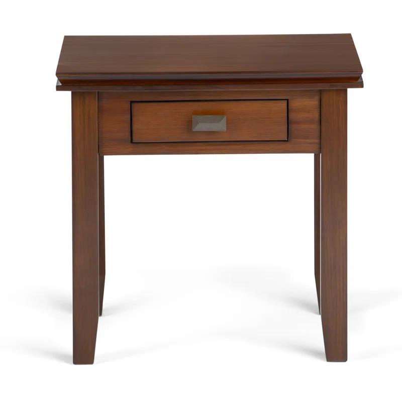 Lark Manor™ Solid Wood Transitional Narrow Side Table with Drawer