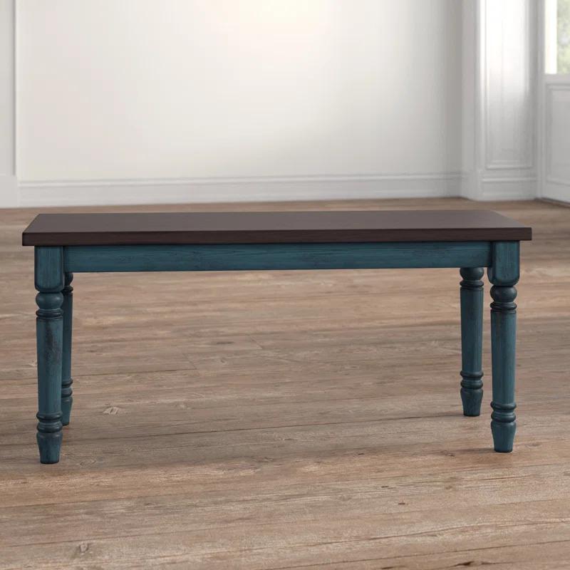 Willow 40" Two Tone Solid Wood Farmhouse Dining Bench