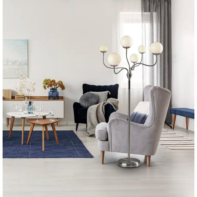 Adesso Phoebe 64'' Brushed Steel LED Tree Floor Lamp