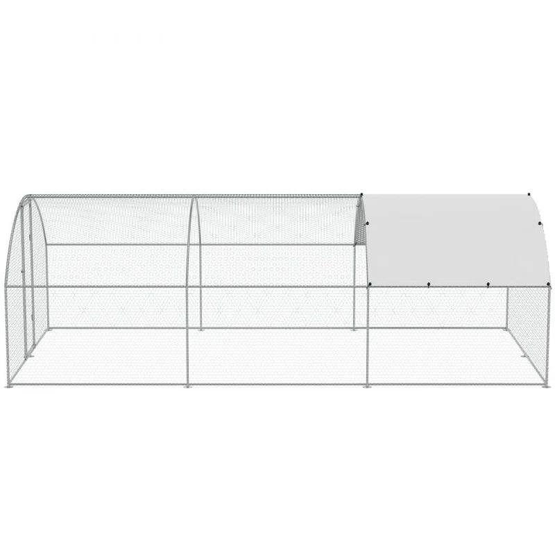 Tucker Murphy Pet™ Large Metal Chicken Coop with Run, 9.8x19.3x6.5 ft Walk-in Chicken Runs for Yard with Cover