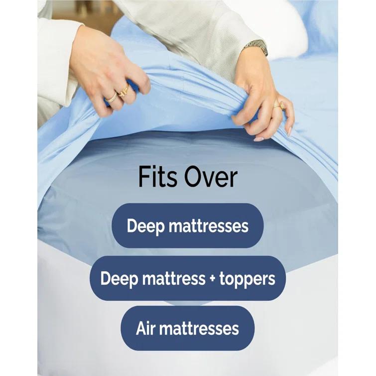 4 Piece Ultra Soft & Cooling Deep Pocket Sheet Set Brushed Hotel Luxury Bed Sheets