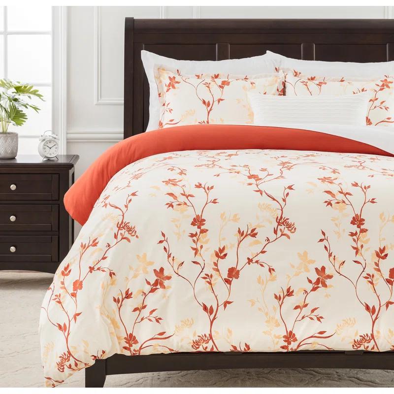 Chanasya Ultra Soft Sakura Cherry Tree Reversible Duvet Cover Set