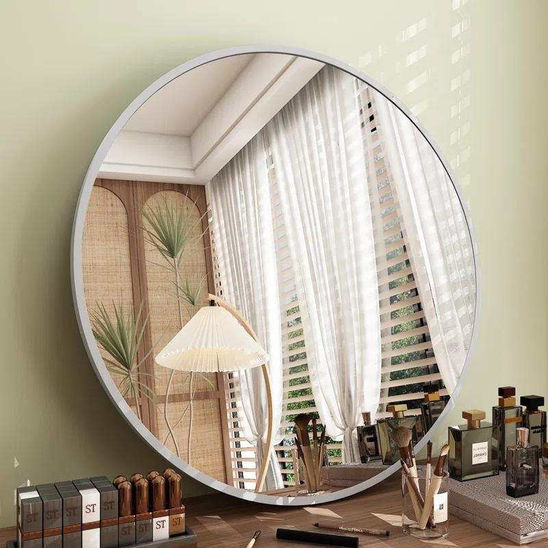 Amara Round High Quality Aluminum Alloy Framed French Cleat Mounted Wall Decor Bathroom Vanity Mirror with 5-Year Warranty