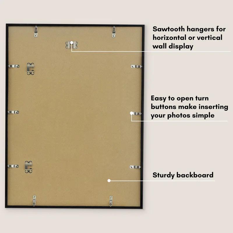 Americanflat Picture Frame with Oversized Mat - Gallery-Style Frames for Photos or Artwork - Multiple Sizes