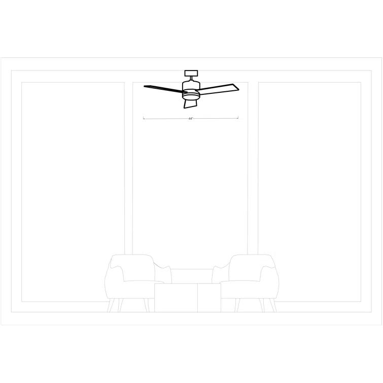 Adna 44'' 3 Blade Ceiling Fan with Light Kit