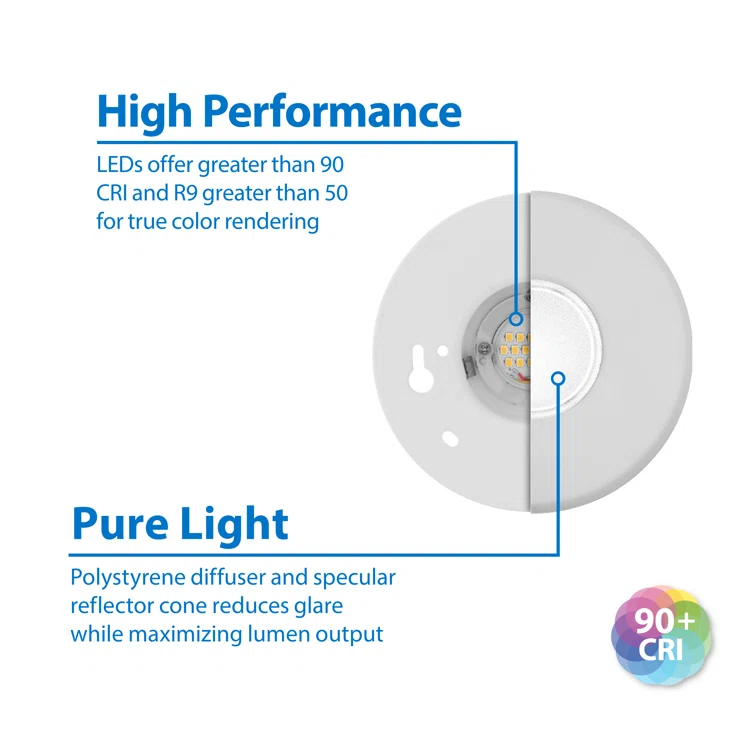 NICOR Lighting DLFv3 Round 5'' Dimmable LED Canless Recessed Lighting Kit DLF301205KWH