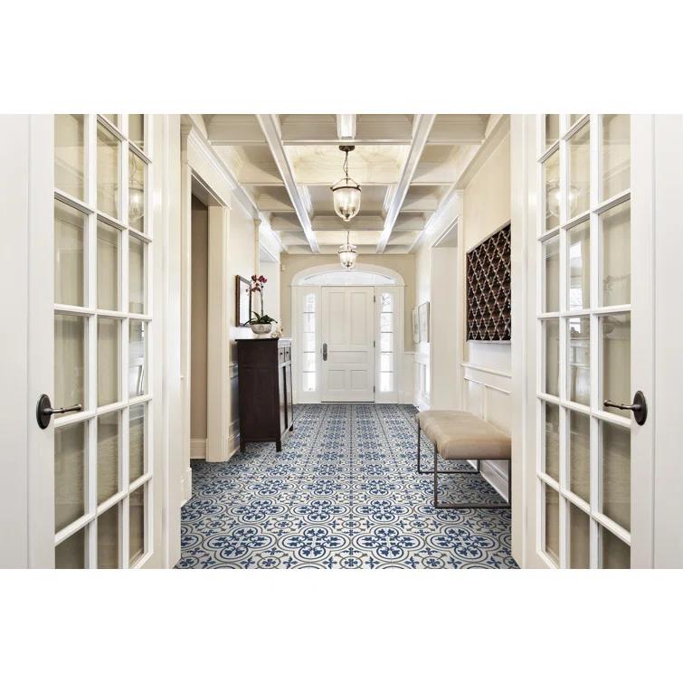 Ackland Amara 8" x 8" Encaustic Look Matte Porcelain Floor & Wall Tile