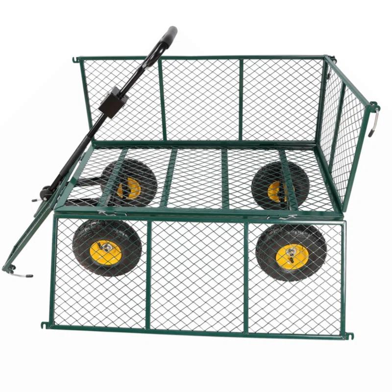GZMWON Flower Cart Garden Flower Cart Is Easier To Transport Firewood Green+Cloth Bag
