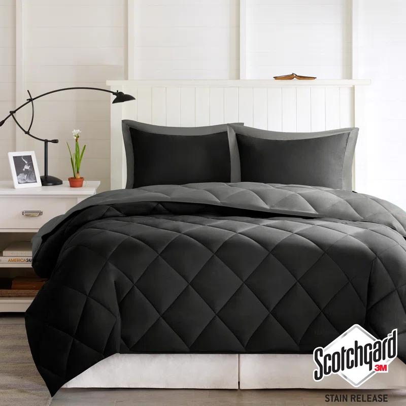 Madison Park Essentials Larkspur 3M Scotchgard Reversible Down Alt Comforter Set