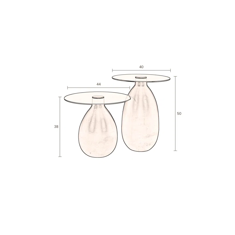 Dutchbone Selene Glass Top End Table Set