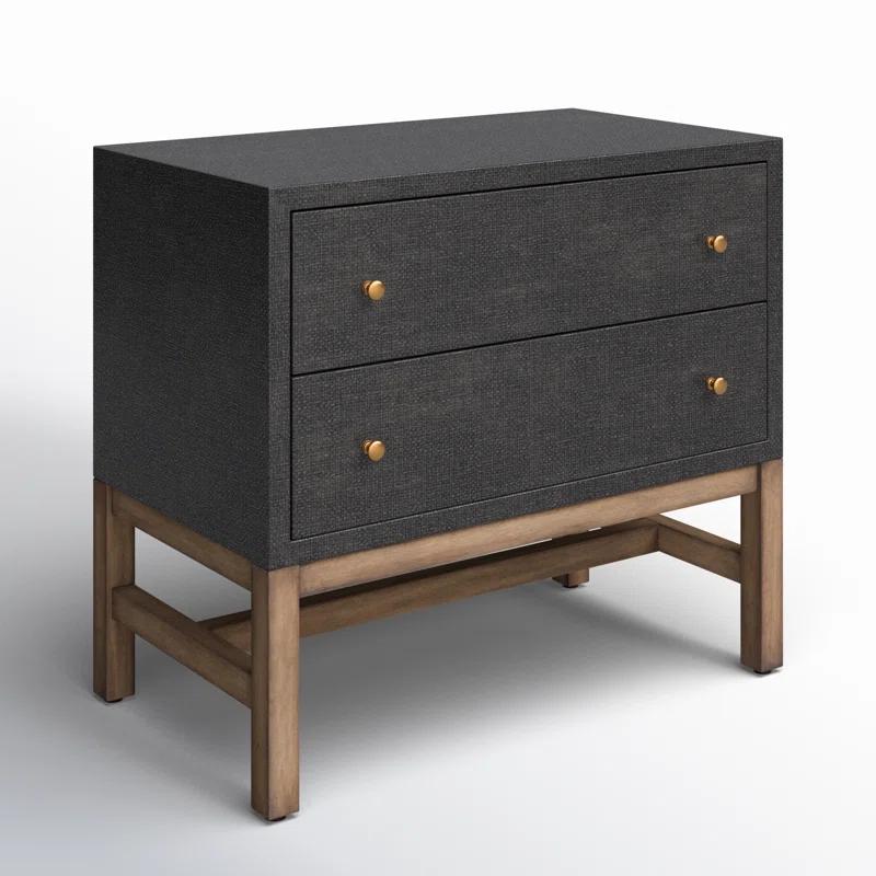 Birch Lane™ Hakana 2 - Drawer Raffia Nightstand