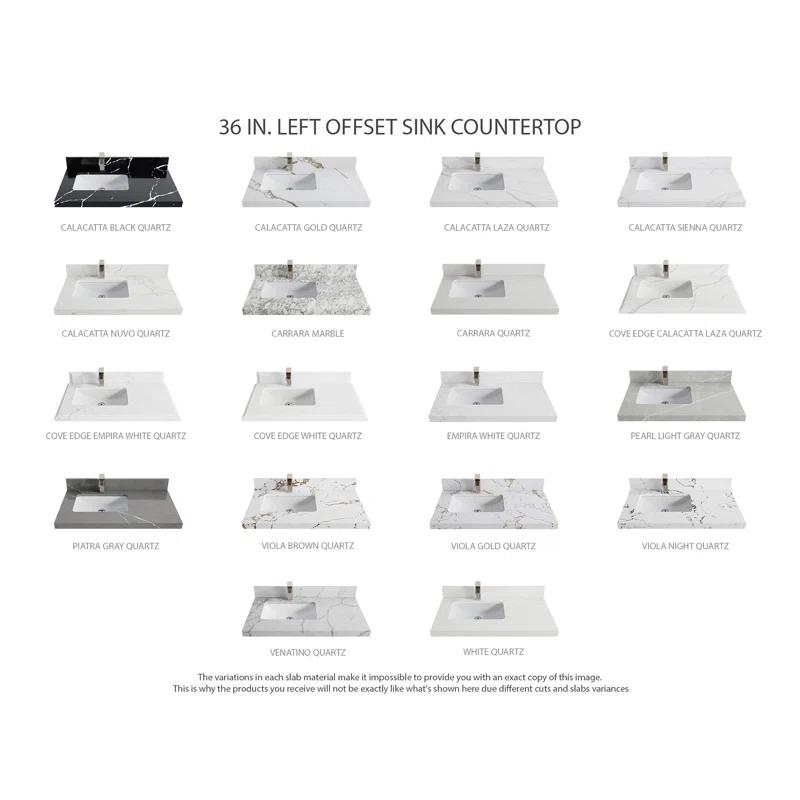 Willow Collections 36'' Single Bathroom Vanity with Quartz Top