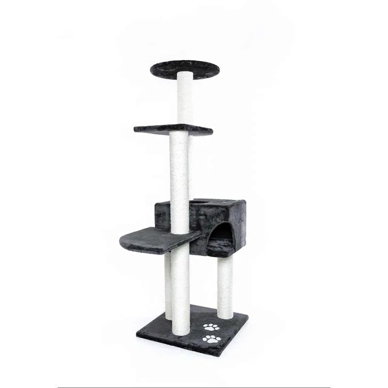 TRIXIE Alicante 56-in Cat Tower with Scratching Posts, Cat Tree with Condo and Platforms, Cat Playground