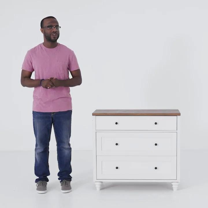 Ophelia & Co. Nightstand For Bedroom With 3 Drawers, Mid Century Modern Wooden Closet Storage Organizer